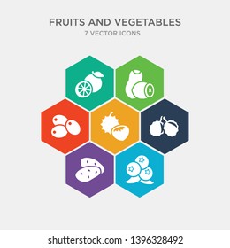 simple set of berry, potato, lychee, chestnut icons, contains such as icons olive, breast milk fruit, tangerine and more. 64x64 pixel perfect. infographics vector