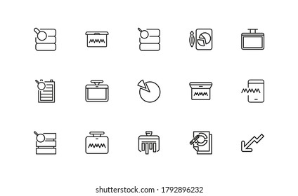 Simple set of big data related outline icons. Elements for mobile concept and web apps. Thin line vector icons for website design and development, app development. Premium pack.