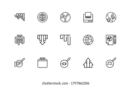 Simple set of big data related outline icons. Elements for mobile concept and web apps. Thin line vector icons for website design and development, app development. Premium pack.