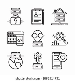 Simple Set Big Data Vector line Icons