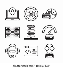 Simple Set Big Data Vector line Icons