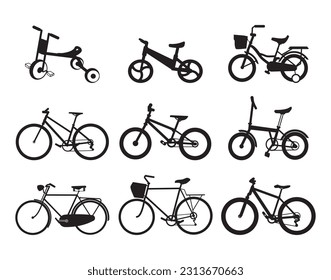 Simple set of bike icon, bikecycle icon vector.