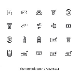 Conjunto simple de iconos de la lista en estilo de línea de moda. Símbolos vectoriales modernos, aislados en un fondo blanco. Envase para pictogramas lineales. Colección de iconos de línea para aplicaciones web y concepto móvil.