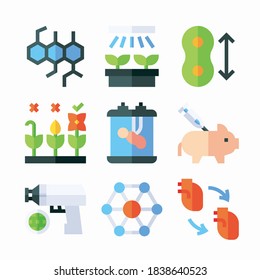 Simple Set Biotechnology Vector Color Icons