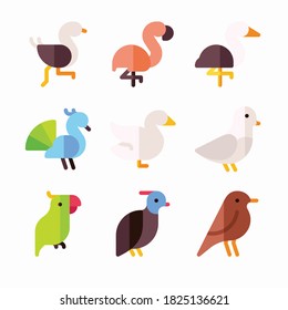 Simple Set Birds Vector Color Icons