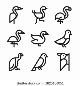 Simple Set Birds Vector line Icons