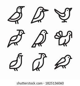 Simple Set Birds Vector line Icons