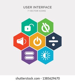 simple set of birghtness, equal, division, activated icons, contains such as icons low volume, desativated, unblocked and more. 64x64 pixel perfect. infographics vector