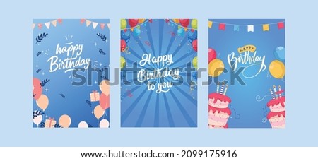 A simple set of birthday cards template for boy.