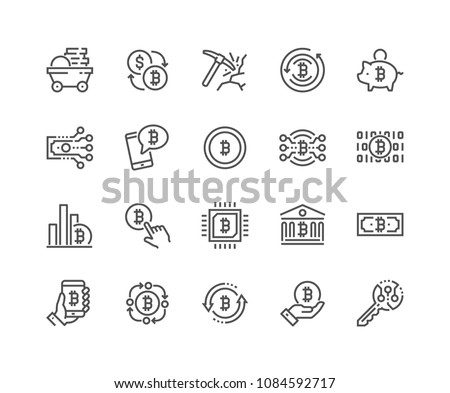 Simple Set of Bitcoin Related Vector Line Icons. Contains such Icons as Mining, Exchange, Payment and more.
Editable Stroke. 48x48 Pixel Perfect.