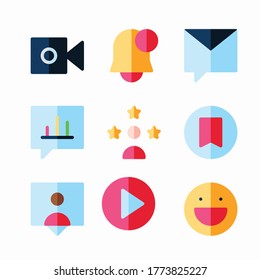 Simple Set Blogger and Influencer Vector Color Icons. Color with Editable stroke
