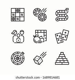 Simple Set Board Games Vector line Icons