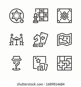 Simple Set Board Games Vector line Icons