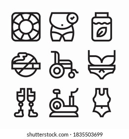 Simple Set Body Positive Vector line Icons
