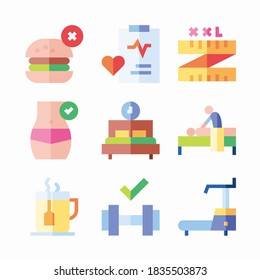 Iconos de color de conjunto sencillo positivo del cuerpo