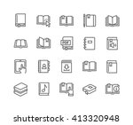 Simple Set of Book Related Vector Line Icons. 
Contains such Icons as Organizer, Learning, E-Reader, Audiobook and more. 
Editable Stroke. 48x48 Pixel Perfect. 