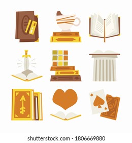 Simple Set Book store Vector Color Icons