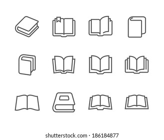 Simple set of books related vector icons for your design.