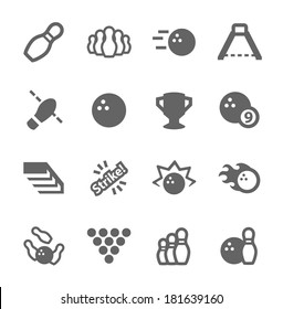 Simple set of Bowling related vector icons for your design