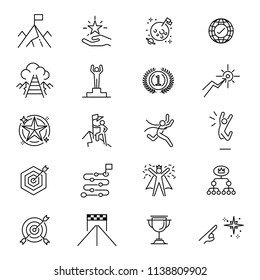 Simple Set of Bows and Arrows Related Vector Icons. Contains such icons as bow, targeting, arrow tips and more. Vector Illustration.