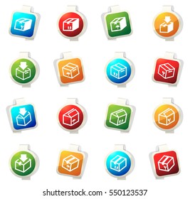 Simple set of box color icon for web sites and user interfaces