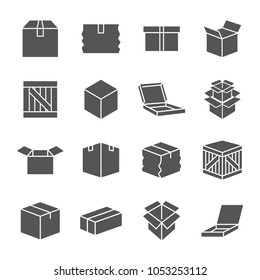 Simple set of box and crates related vector icons for your design. EPS 10