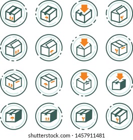 Simple set of box and crates related vector icons for your design