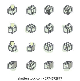 Simple set of box and crates related vector icons for your design