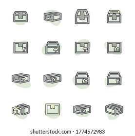 Simple set of box and crates related vector icons for your design