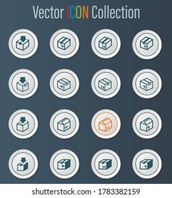Simple set of box and crates related vector icons for your design