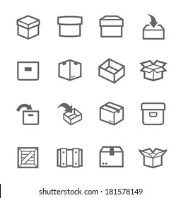 Simple set of box and crates related vector icons for your design