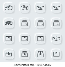Simple set of box and crates related vector icons for your design