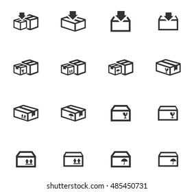 Simple set of box and crates related vector icons for your design