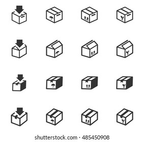 Simple set of box and crates related vector icons for your design
