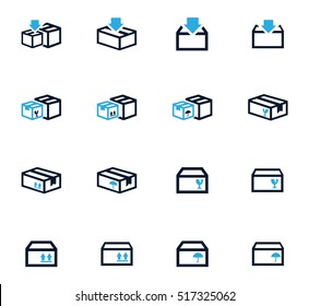 Simple set of box and crates related vector icons for your design