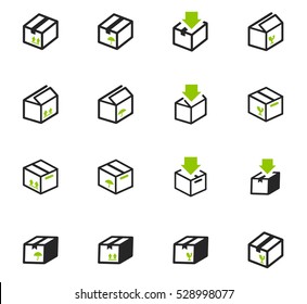 Simple set of box and crates related vector icons for your design