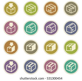 Simple set of box and crates related vector icons for your design