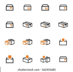 Simple set of box and crates related vector icons for your design