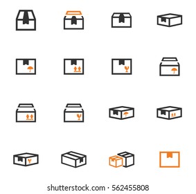 Simple set of box and crates related vector icons for your design