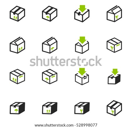 Simple set of box and crates related vector icons for your design