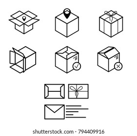 Simple set of box icon. Vector logistic illustration or icon