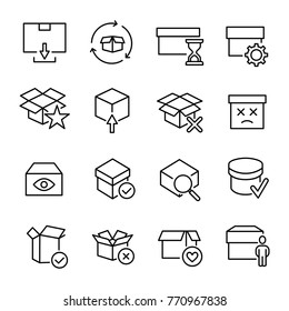 Simple set of box related outline icons. Elements for mobile concept and web apps. Thin line vector icons for website design and development, app development. Premium pack.