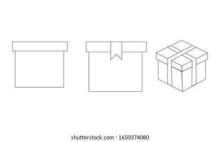 Simple Set of Box Related Vector Line Icons box symbol icon ilustration