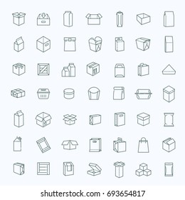 Simple Set of Box Related Vector Line Icons. Contains such Icons as Open Box, Package Return, Wooden Crate