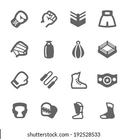 Simple Set of Boxing and fighting Related Vector Icons For Your Design