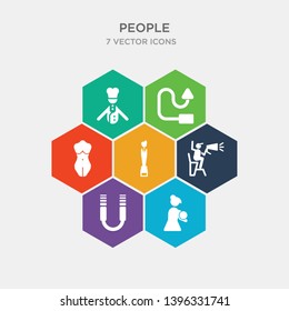 simple set of breastfeeding, electromagnet, movie director, cinema award icons, contains such as icons torso, complex, chef uniform and more. 64x64 pixel perfect. infographics vector