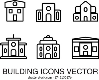 Simple Set of Building Related Vector Line Icons. Editable Stroke. 