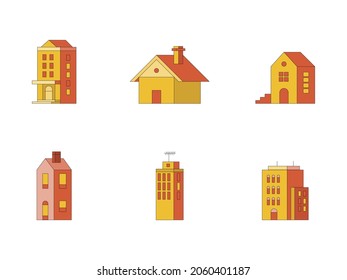 Simple Set of  building Related Vector flat Icons. Contains such Icons as Warehouse, Factory, house, Buildings and more. Editable Stroke.