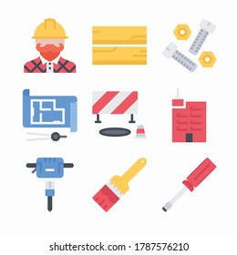 Simple Set Buildings Vector Color Icons. Color with Editable stroke
