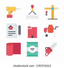 Simple Set Buildings Vector Color Icons. Color with Editable stroke
